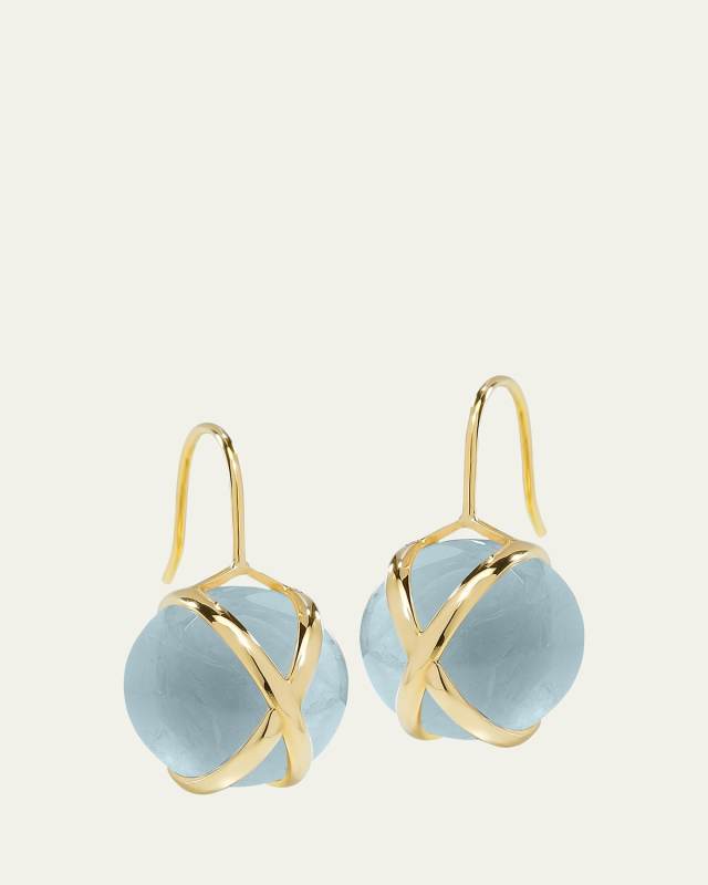Prisma 18K Yellow Gold Aquamarine Drop Earrings